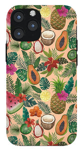 Tropical Fruit and Flowers Pattern - Phone Case
