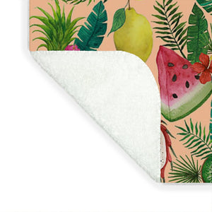 Tropical Fruit and Flowers Pattern - Blanket