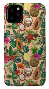 Tropical Fruit and Flowers Pattern - Phone Case