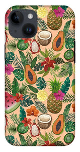 Tropical Fruit and Flowers Pattern - Phone Case