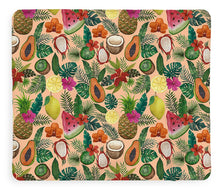 Load image into Gallery viewer, Tropical Fruit and Flowers Pattern - Blanket