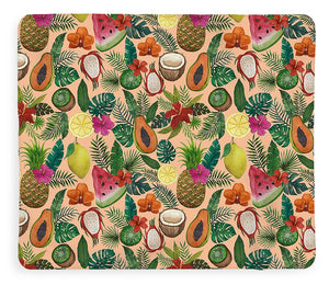 Tropical Fruit and Flowers Pattern - Blanket