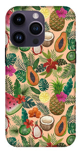 Tropical Fruit and Flowers Pattern - Phone Case