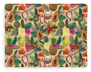 Tropical Fruit and Flowers Pattern - Blanket