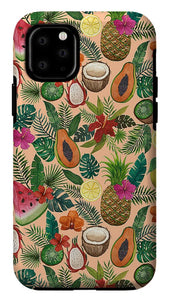 Tropical Fruit and Flowers Pattern - Phone Case