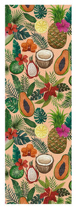 Tropical Fruit and Flowers Pattern - Yoga Mat