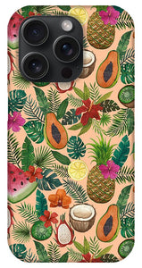 Tropical Fruit and Flowers Pattern - Phone Case