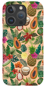 Tropical Fruit and Flowers Pattern - Phone Case