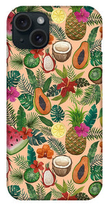Tropical Fruit and Flowers Pattern - Phone Case