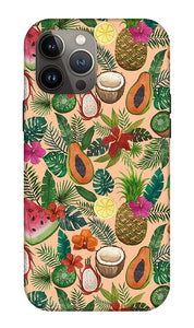 Tropical Fruit and Flowers Pattern - Phone Case