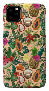Tropical Fruit and Flowers Pattern - Phone Case