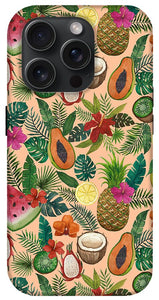 Tropical Fruit and Flowers Pattern - Phone Case