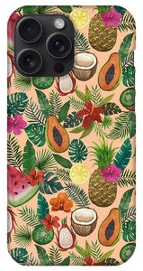 Tropical Fruit and Flowers Pattern - Phone Case