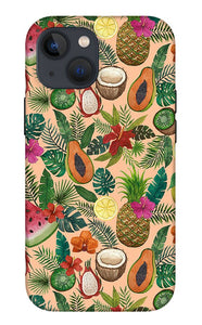Tropical Fruit and Flowers Pattern - Phone Case