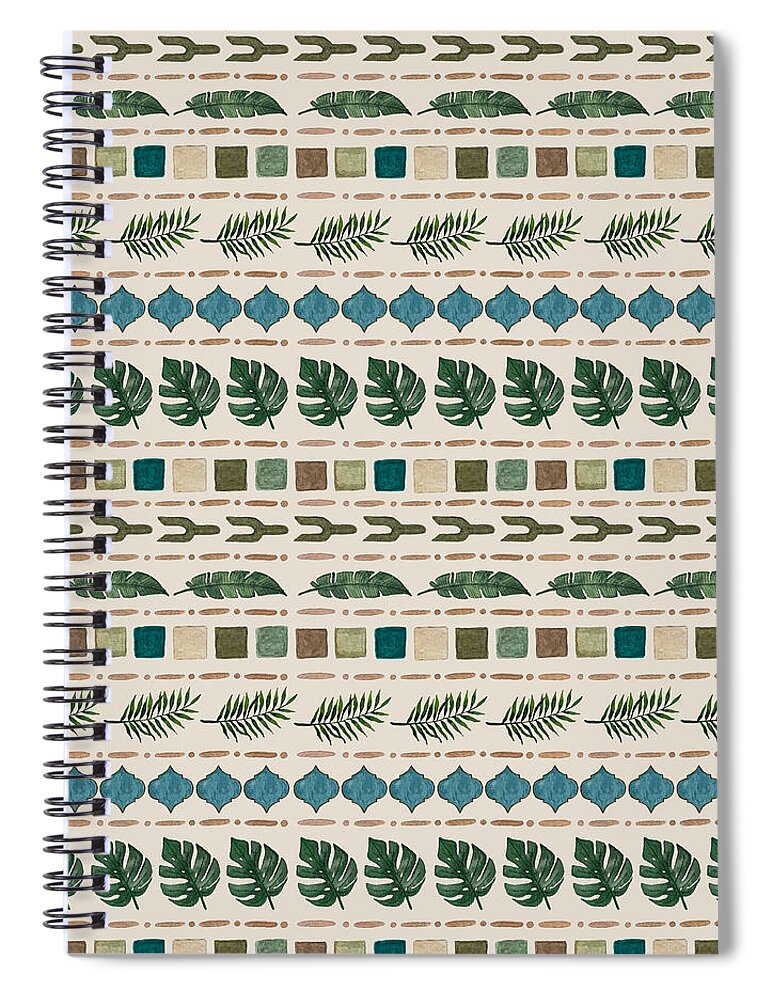 Oasis Stripes Pattern - Spiral Notebook