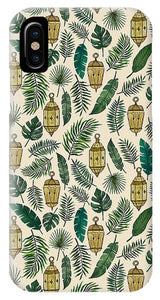 Tropical Lanterns and Leaves Pattern - Phone Case