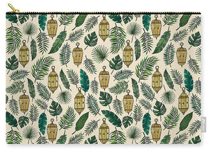 Tropical Lanterns and Leaves Pattern - Zip Pouch