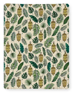 Tropical Lanterns and Leaves Pattern - Blanket