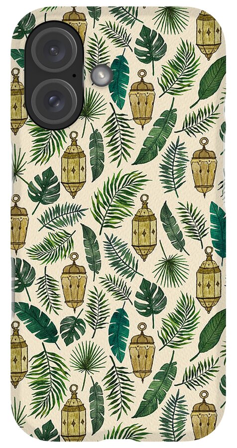 Tropical Lanterns and Leaves Pattern - Phone Case