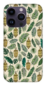 Tropical Lanterns and Leaves Pattern - Phone Case