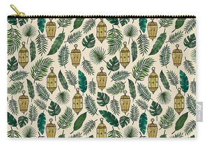 Tropical Lanterns and Leaves Pattern - Zip Pouch