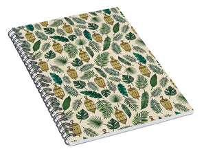 Tropical Lanterns and Leaves Pattern - Spiral Notebook