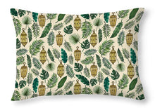 Load image into Gallery viewer, Tropical Lanterns and Leaves Pattern - Throw Pillow