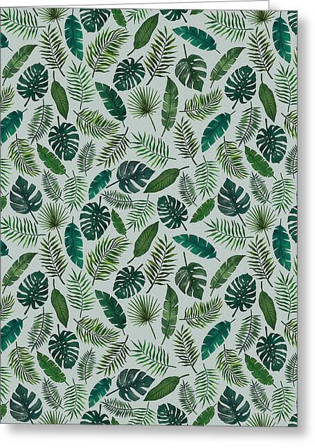 Tropical Leaves Pattern - Greeting Card