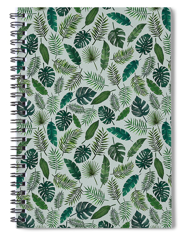 Tropical Leaves Pattern - Spiral Notebook