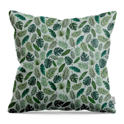 Tropical Leaves Pattern - Throw Pillow