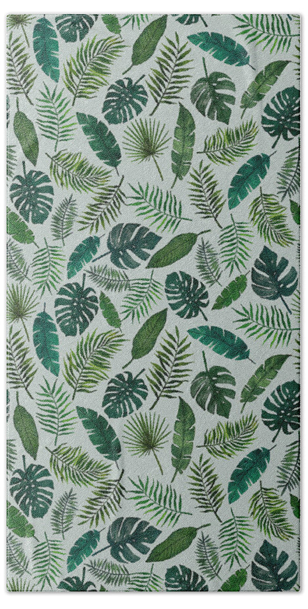 Tropical Leaves Pattern - Beach Towel