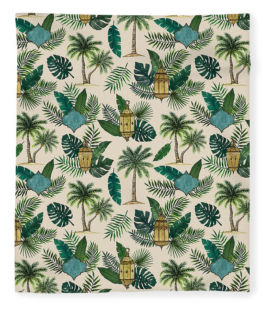 Palms and Lanterns Pattern - Blanket