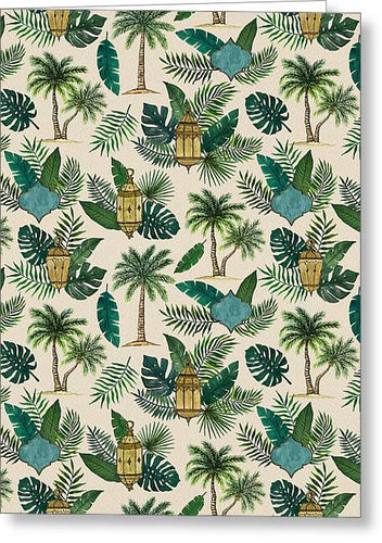 Palms and Lanterns Pattern - Greeting Card