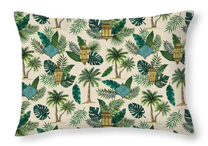 Palms and Lanterns Pattern - Throw Pillow