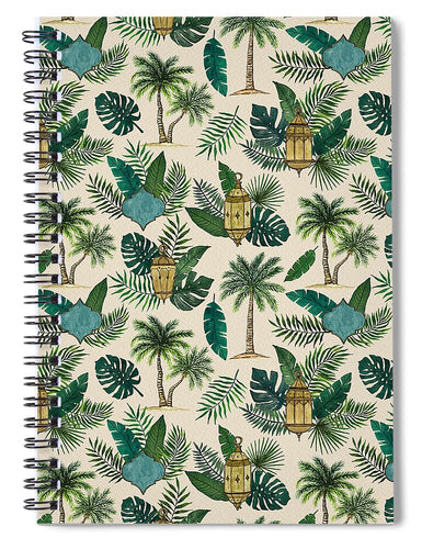 Palms and Lanterns Pattern - Spiral Notebook