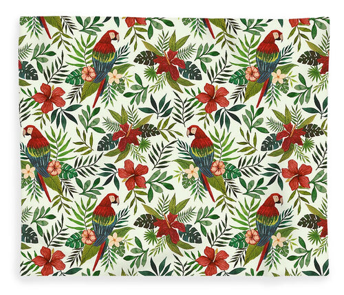 Tropical Parrot Pattern - Blanket