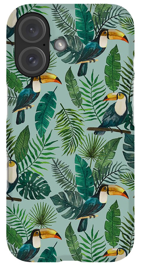 Tropical Toucan Pattern - Phone Case