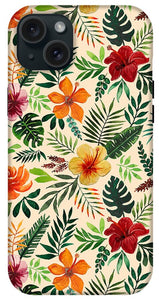 Tropical Watercolor Floral Pattern - Phone Case