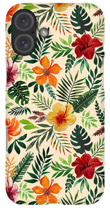 Tropical Watercolor Floral Pattern - Phone Case