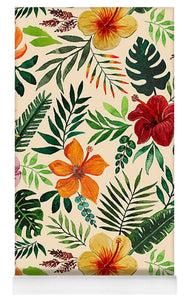 Tropical Watercolor Floral Pattern - Yoga Mat