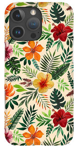 Tropical Watercolor Floral Pattern - Phone Case