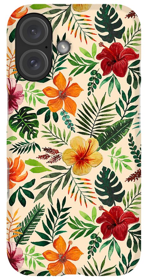 Tropical Watercolor Floral Pattern - Phone Case