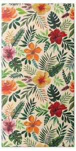 Tropical Watercolor Floral Pattern - Beach Towel