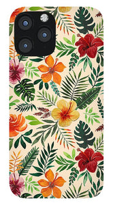 Tropical Watercolor Floral Pattern - Phone Case