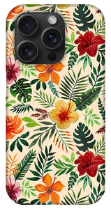 Tropical Watercolor Floral Pattern - Phone Case