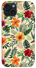 Load image into Gallery viewer, Tropical Watercolor Floral Pattern - Phone Case