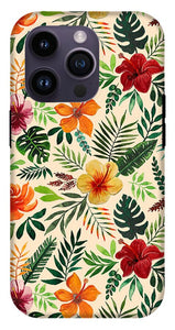 Tropical Watercolor Floral Pattern - Phone Case