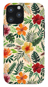 Tropical Watercolor Floral Pattern - Phone Case
