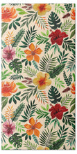 Load image into Gallery viewer, Tropical Watercolor Floral Pattern - Beach Towel