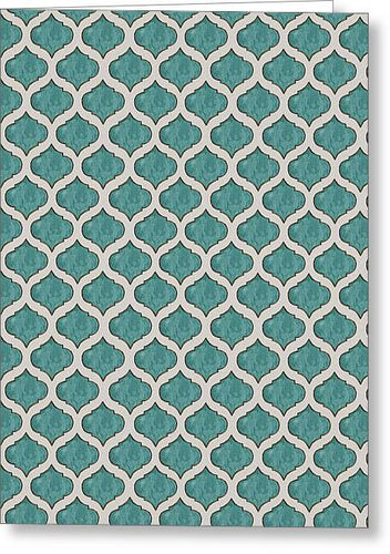 Turquoise Tile Pattern - Greeting Card